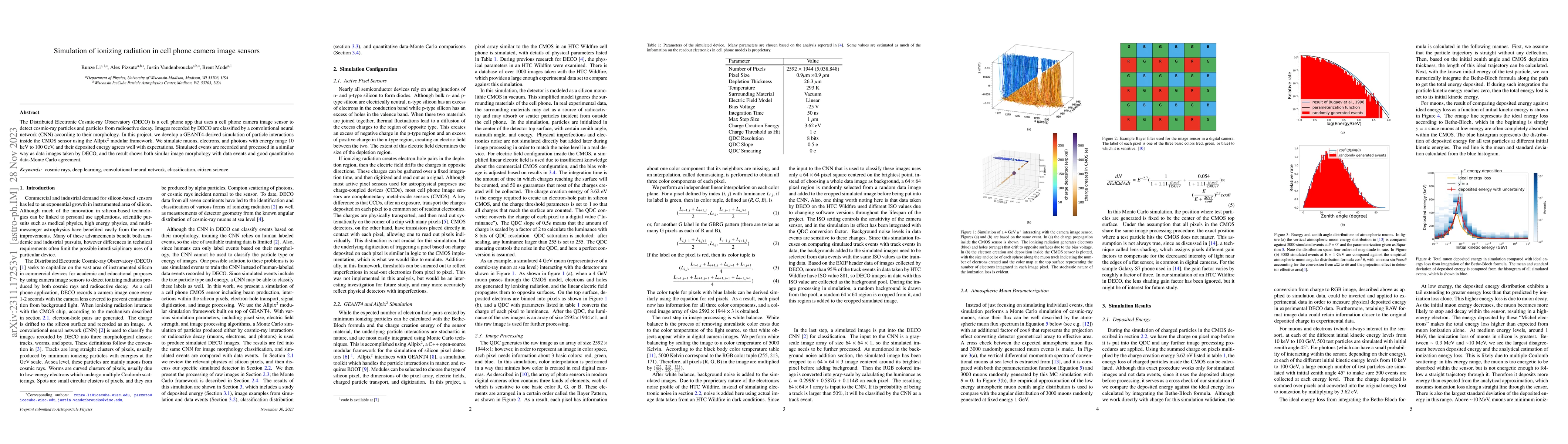 Thumbnail for Simulation of ionizing radiation in cell phone camera image sensors