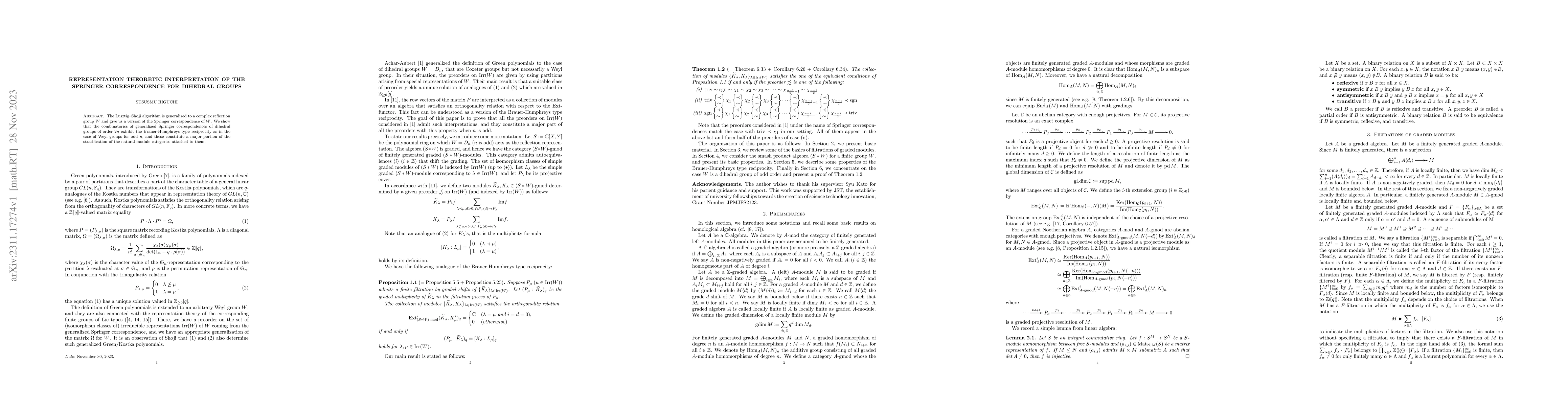 Thumbnail for Representation theoretic interpretation of the Springer correspondence
  for dihedral groups