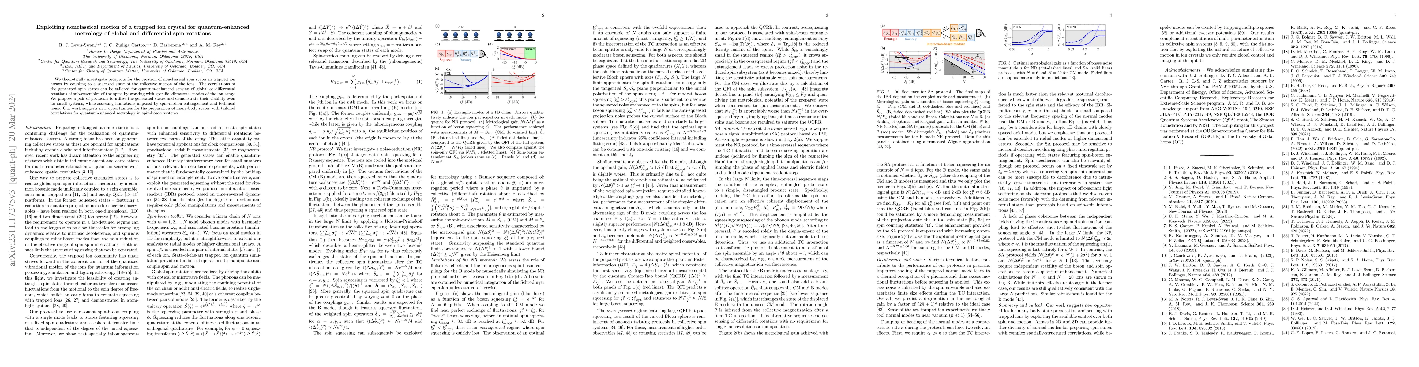 Thumbnail for Exploiting nonclassical motion of a trapped ion crystal for
  quantum-enhanced metrology of global and differential spin rotations