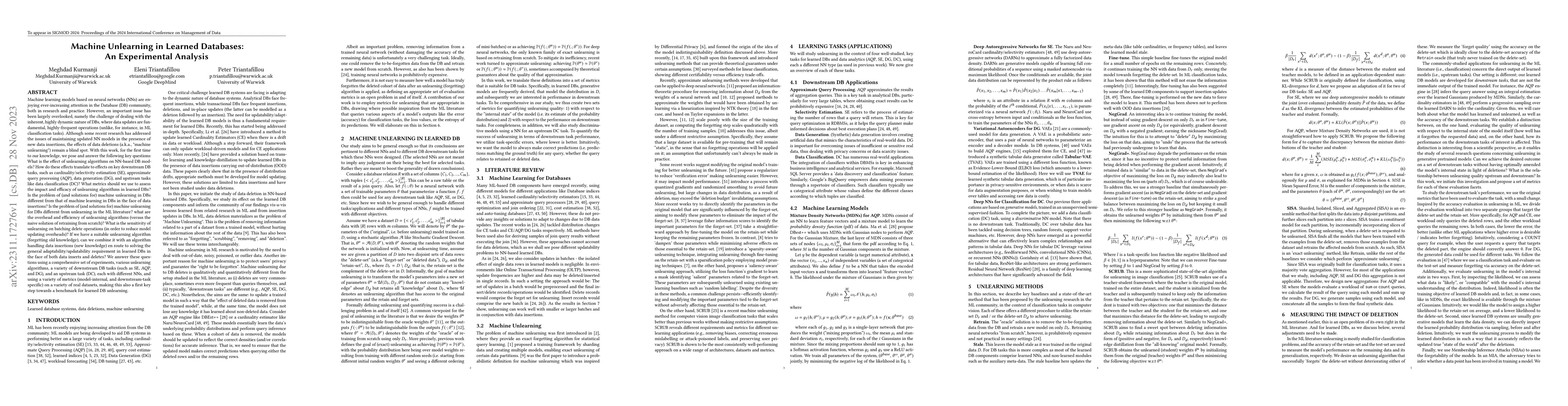 Thumbnail for Machine Unlearning in Learned Databases: An Experimental Analysis
