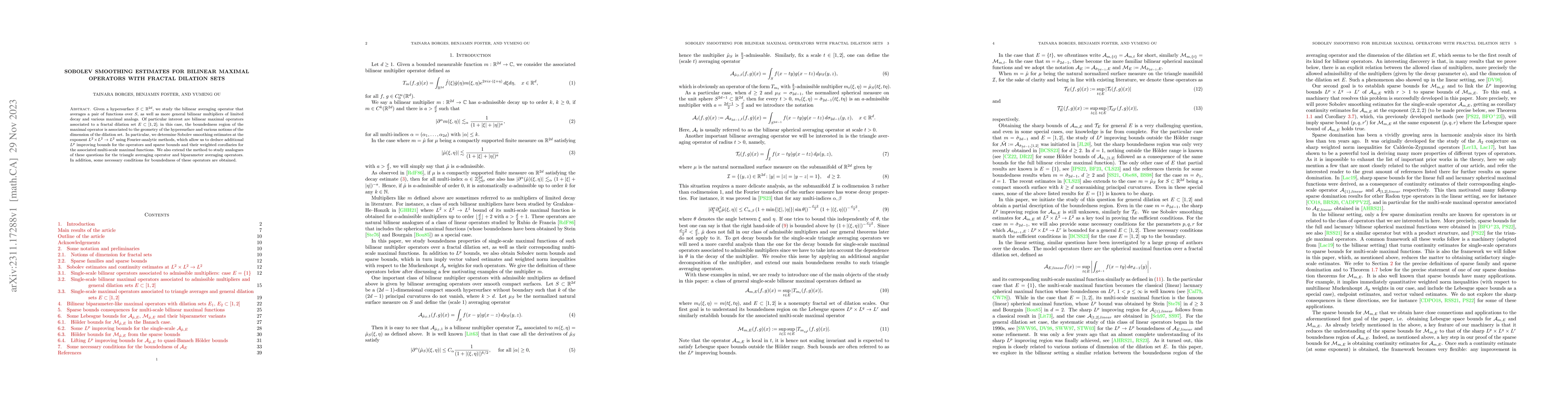 Thumbnail for Sobolev smoothing estimates for bilinear maximal operators with fractal
  dilation sets