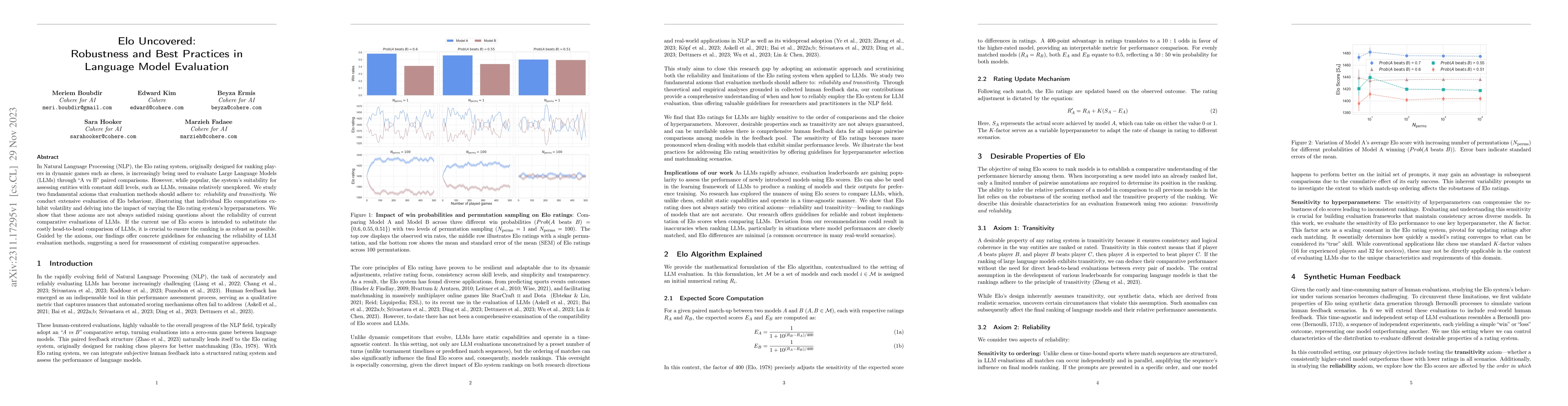Thumbnail for Elo Uncovered: Robustness and Best Practices in Language Model
  Evaluation