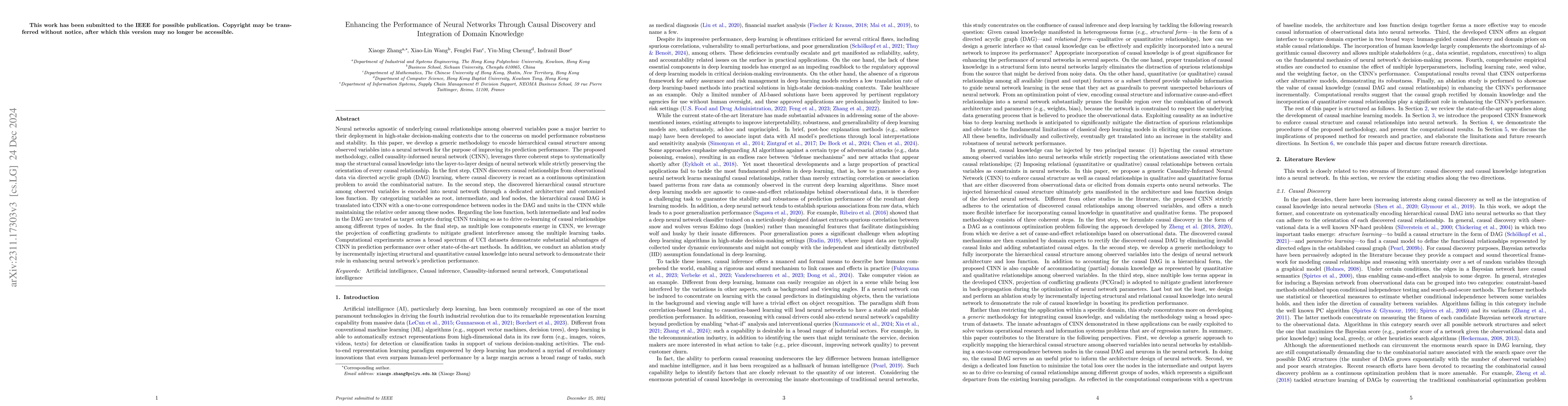 Thumbnail for Enhancing the Performance of Neural Networks Through Causal Discovery
  and Integration of Domain Knowledge