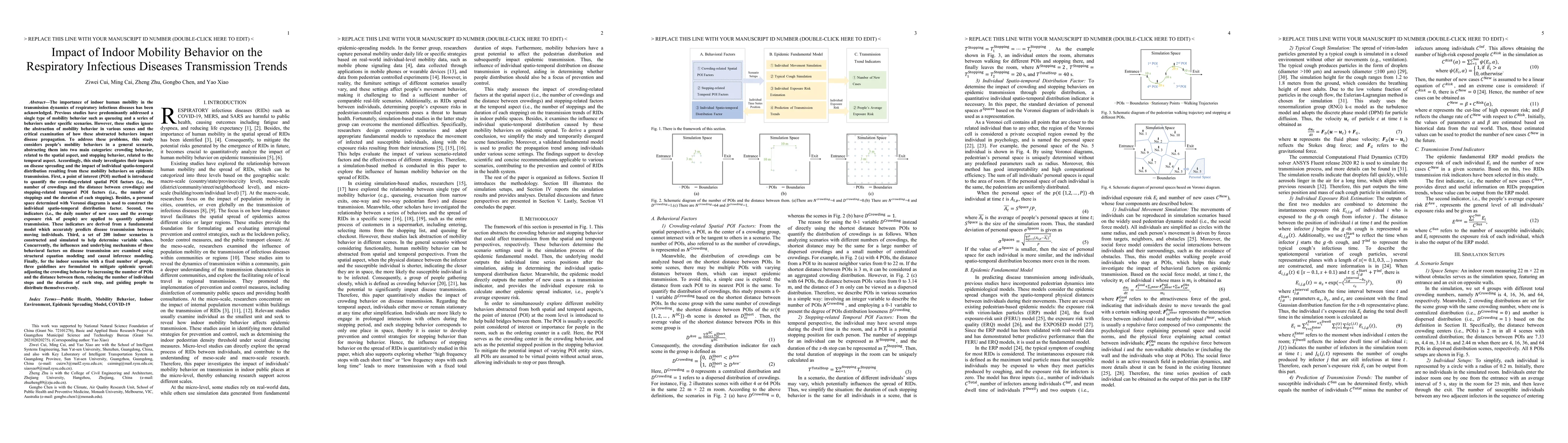 Thumbnail for Impact of Indoor Mobility Behavior on the Respiratory Infectious
  Diseases Transmission Trends