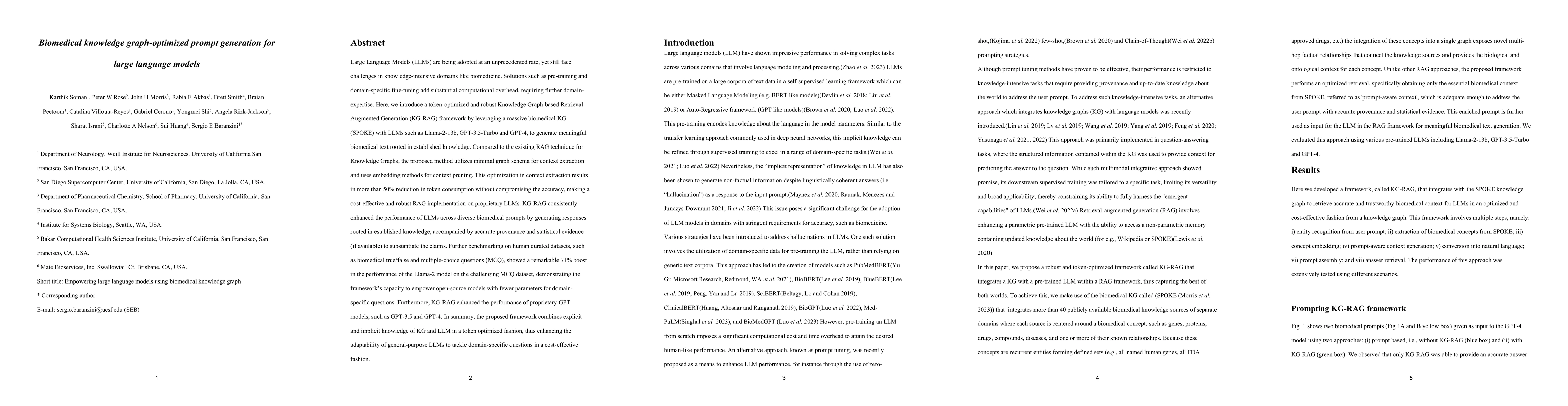 Thumbnail for Biomedical knowledge graph-optimized prompt generation for large
  language models