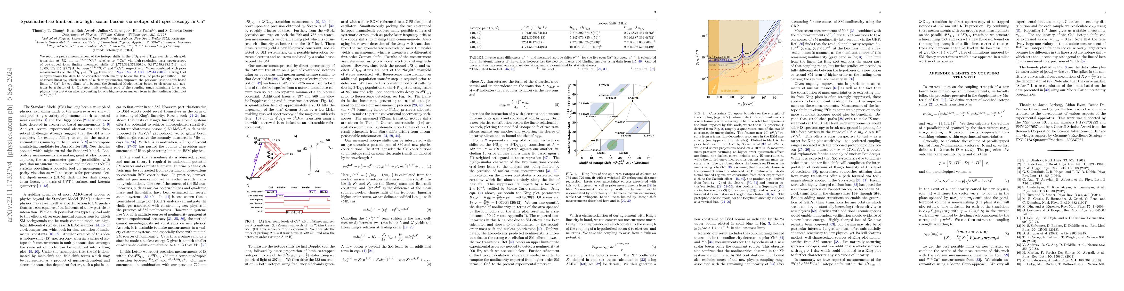 Thumbnail for Systematic-free limit on new light scalar bosons via isotope shift
  spectroscopy in Ca$^+$