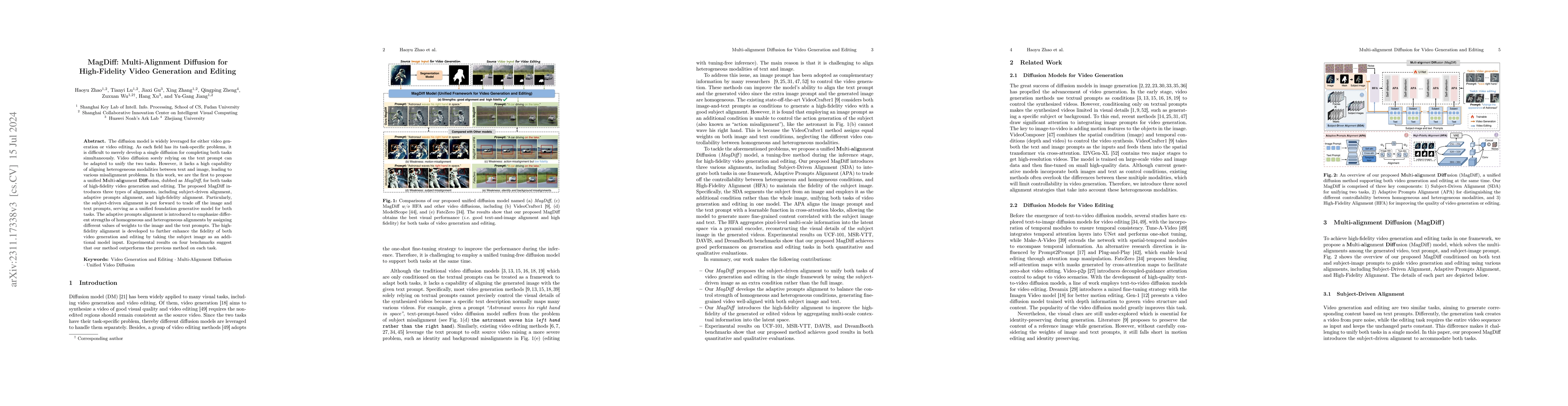 Thumbnail for MagDiff: Multi-Alignment Diffusion for High-Fidelity Video Generation
  and Editing