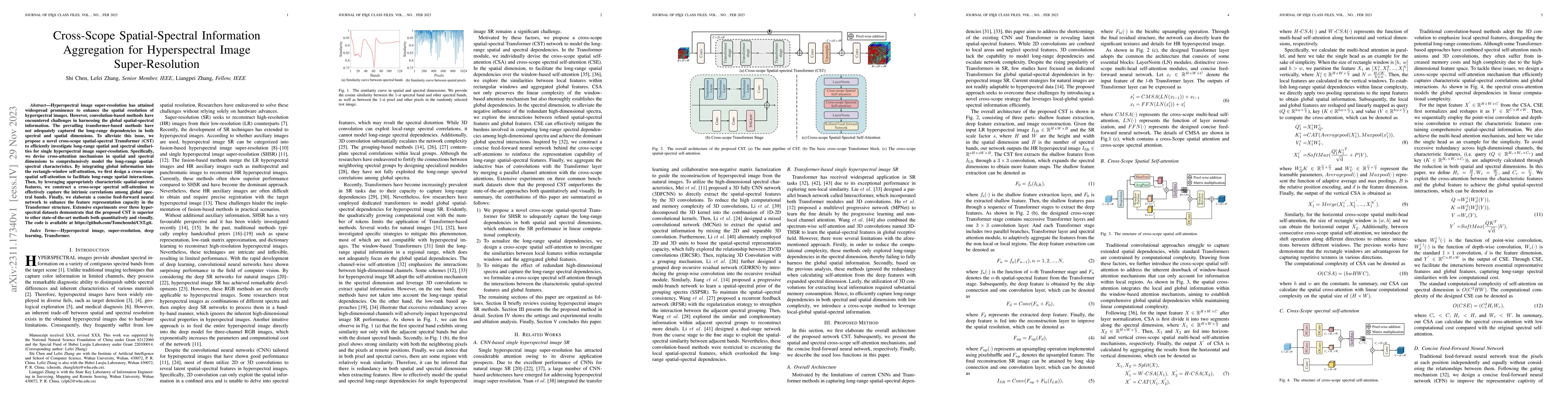 Thumbnail for Cross-Scope Spatial-Spectral Information Aggregation for Hyperspectral
  Image Super-Resolution