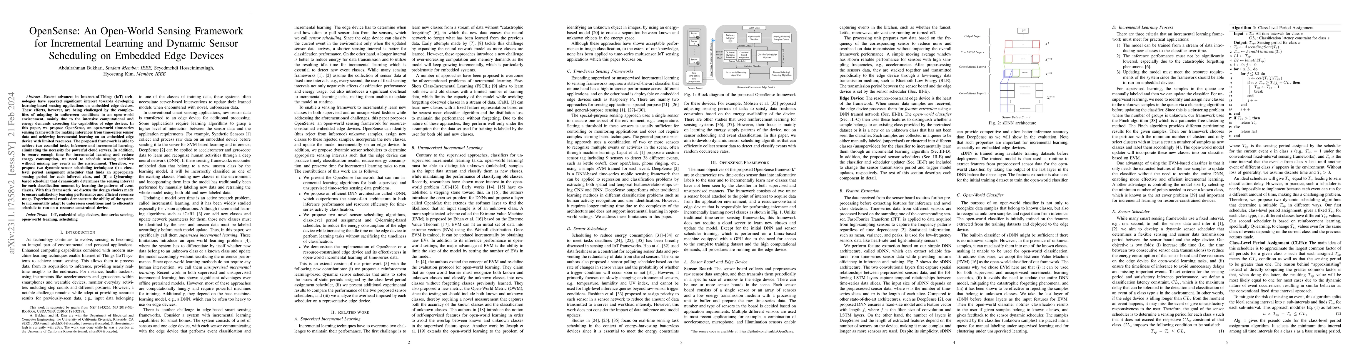 Thumbnail for OpenSense: An Open-World Sensing Framework for Incremental Learning and
  Dynamic Sensor Scheduling on Embedded Edge Devices
