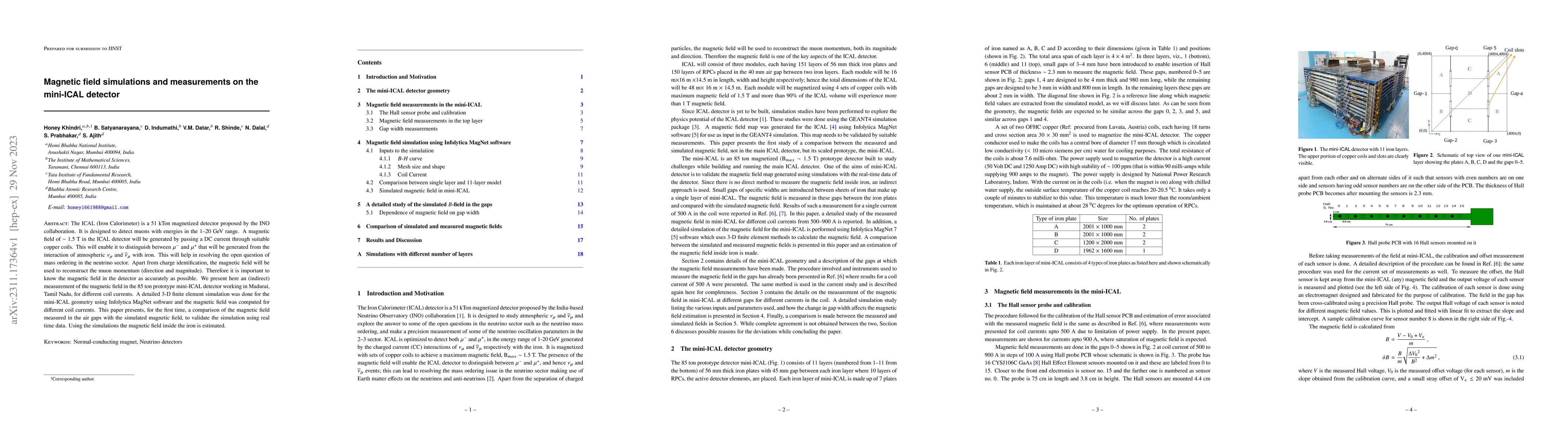 Thumbnail for Magnetic field simulations and measurements on the mini-ICAL detector