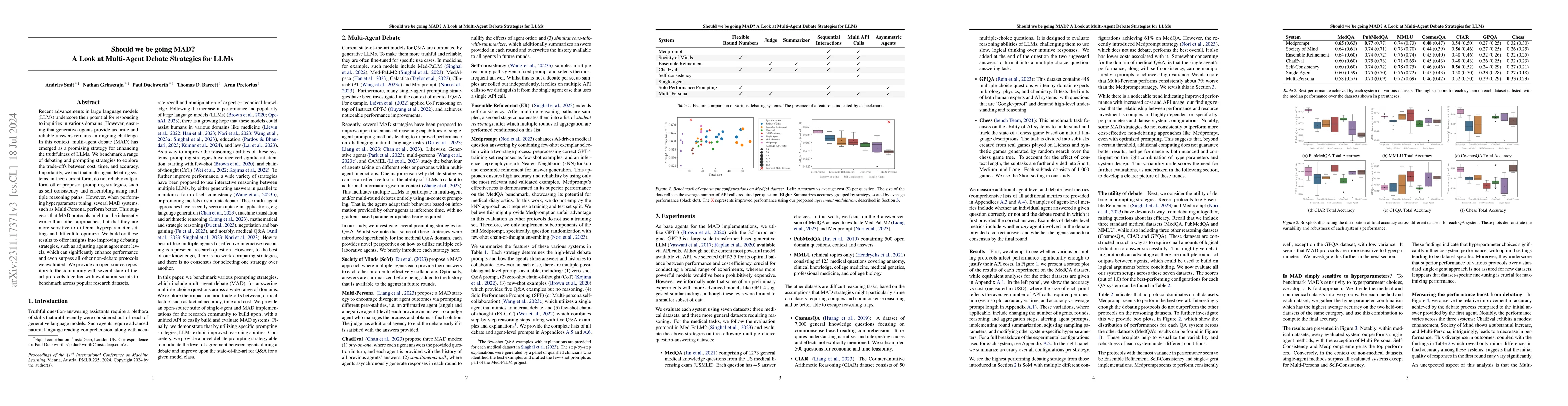 Thumbnail for Should we be going MAD? A Look at Multi-Agent Debate Strategies for LLMs