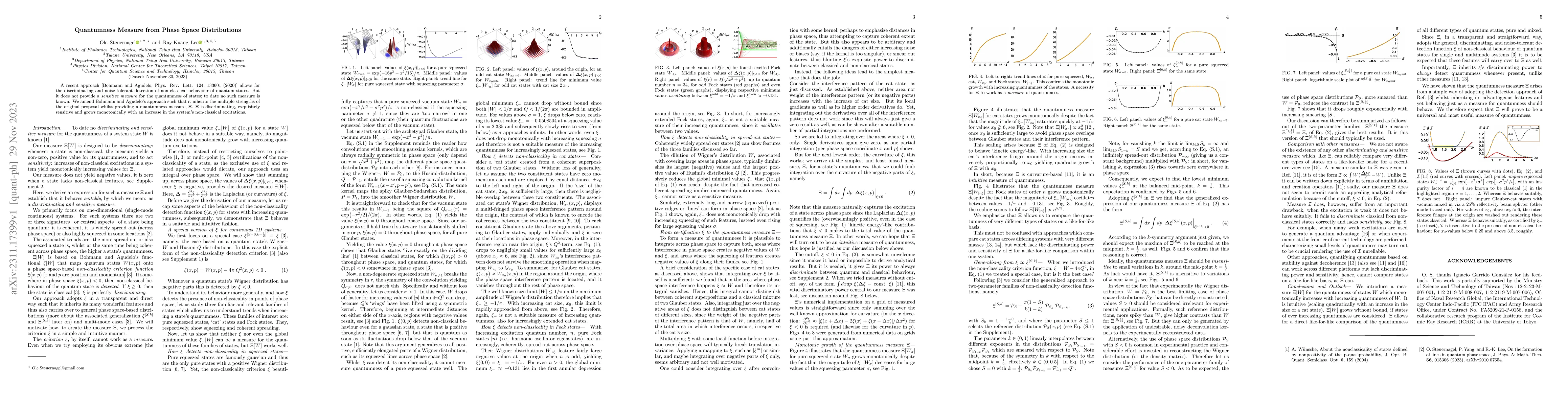 Thumbnail for Quantumness Measure from Phase Space Distributions