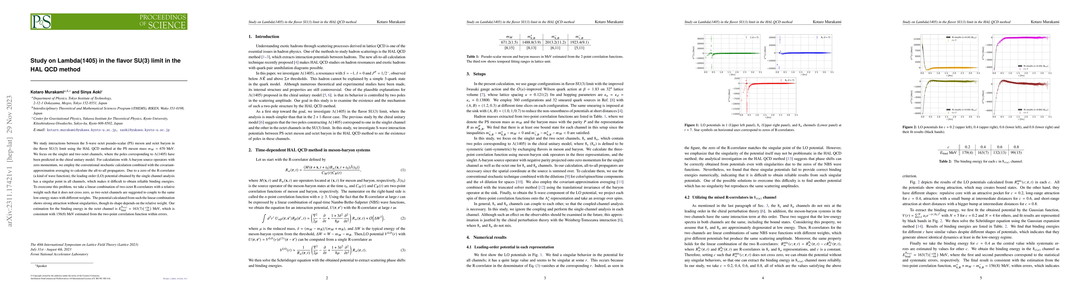 Thumbnail for Study on Lambda(1405) in the flavor SU(3) limit in the HAL QCD method