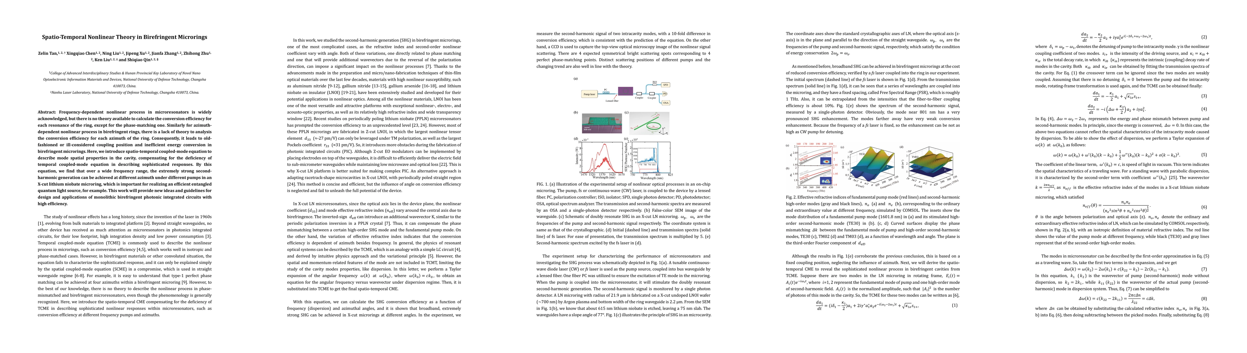 Thumbnail for Spatio-Temporal Nonlinear Theory in Birefringent Microrings
