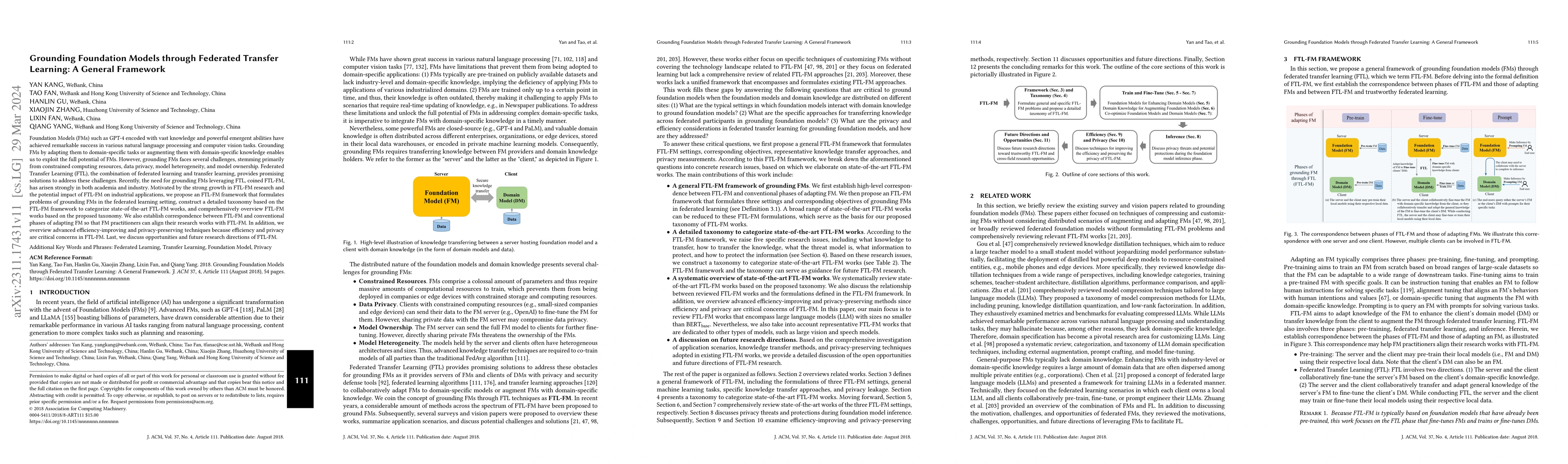 Thumbnail for Grounding Foundation Models through Federated Transfer Learning: A
  General Framework
