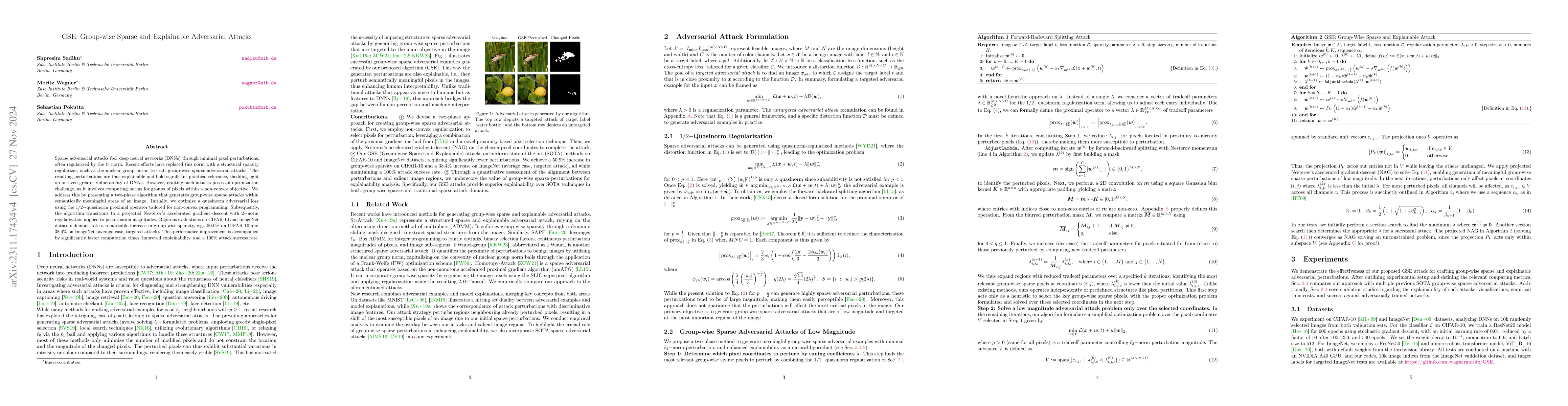 Thumbnail for Group-wise Sparse and Explainable Adversarial Attacks