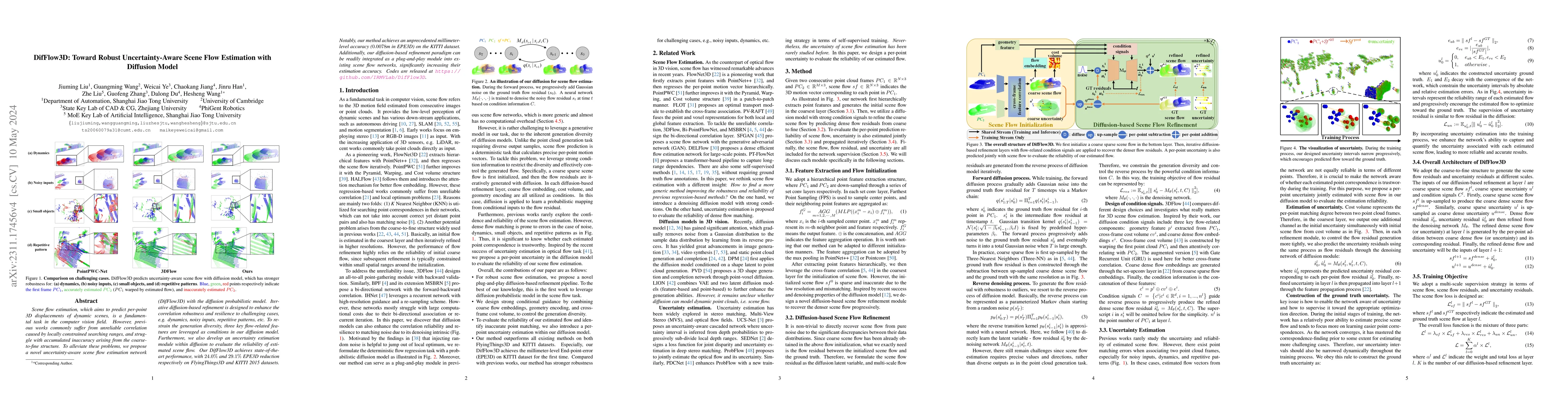 Thumbnail for DifFlow3D: Toward Robust Uncertainty-Aware Scene Flow Estimation with
  Diffusion Model