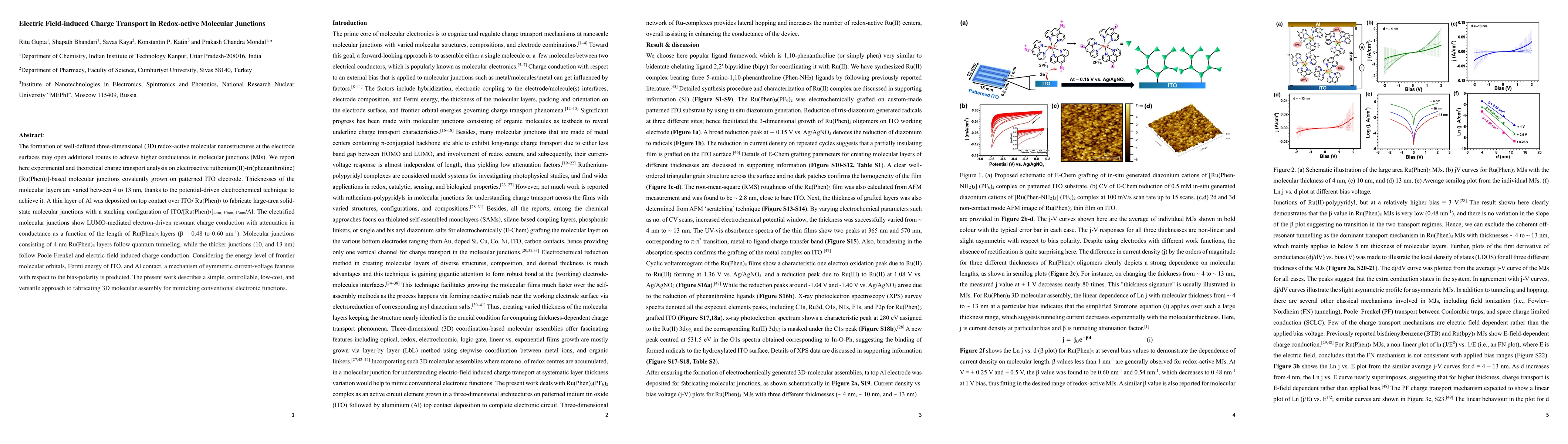 Thumbnail for Electric Field-induced Charge Transport in Redox-active Molecular
  Junctions