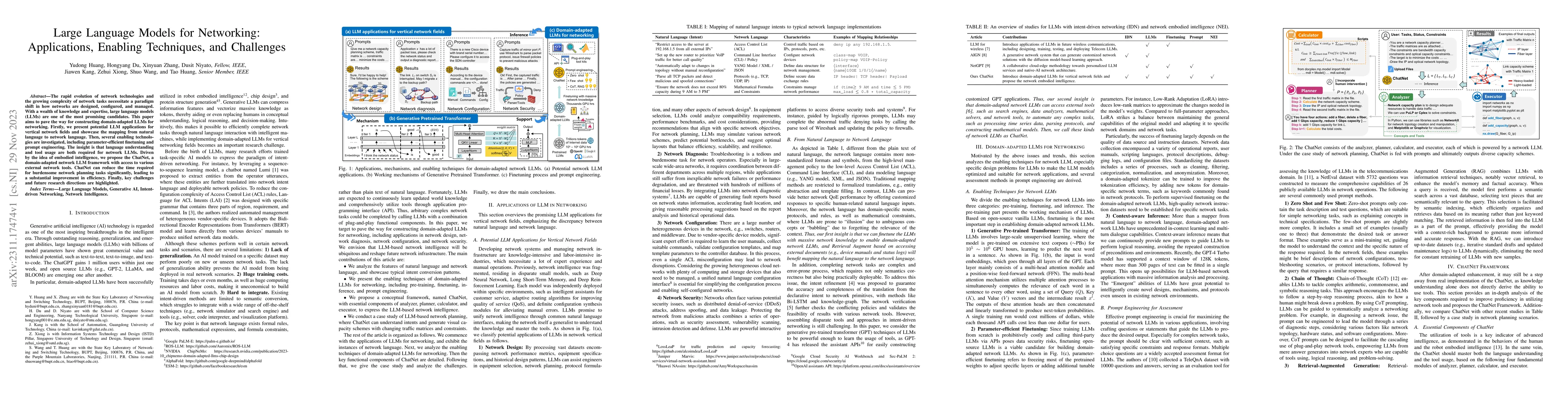 Thumbnail for Large Language Models for Networking: Applications, Enabling Techniques,
  and Challenges