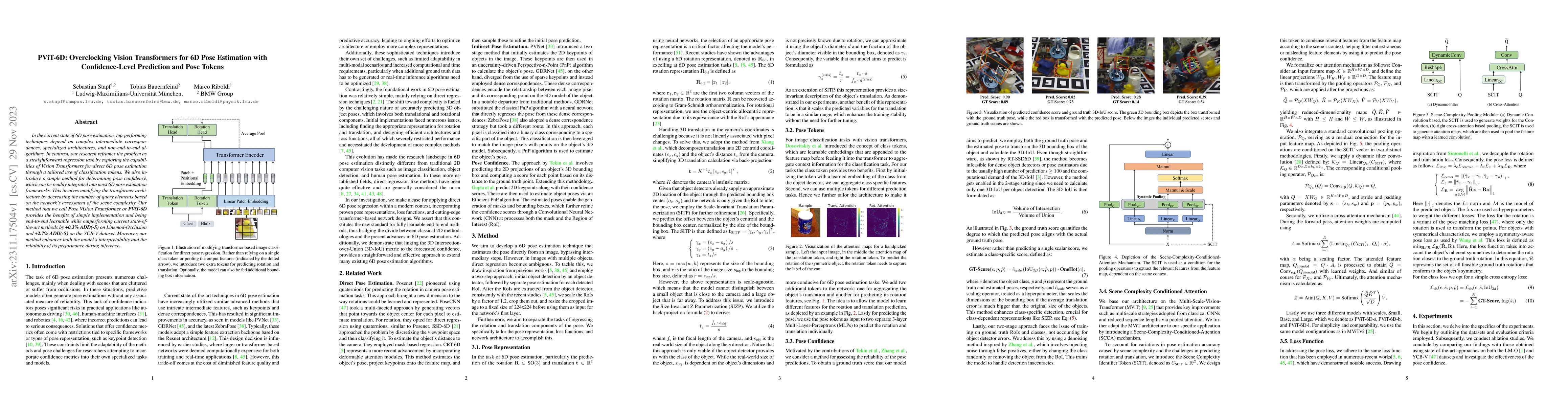 Thumbnail for PViT-6D: Overclocking Vision Transformers for 6D Pose Estimation with
  Confidence-Level Prediction and Pose Tokens