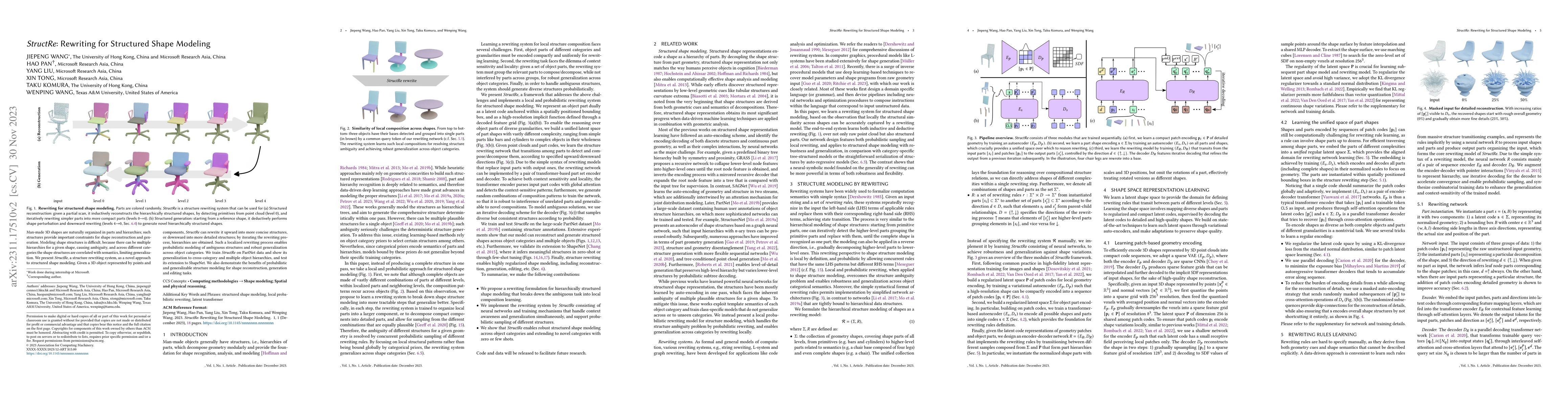Thumbnail for StructRe: Rewriting for Structured Shape Modeling