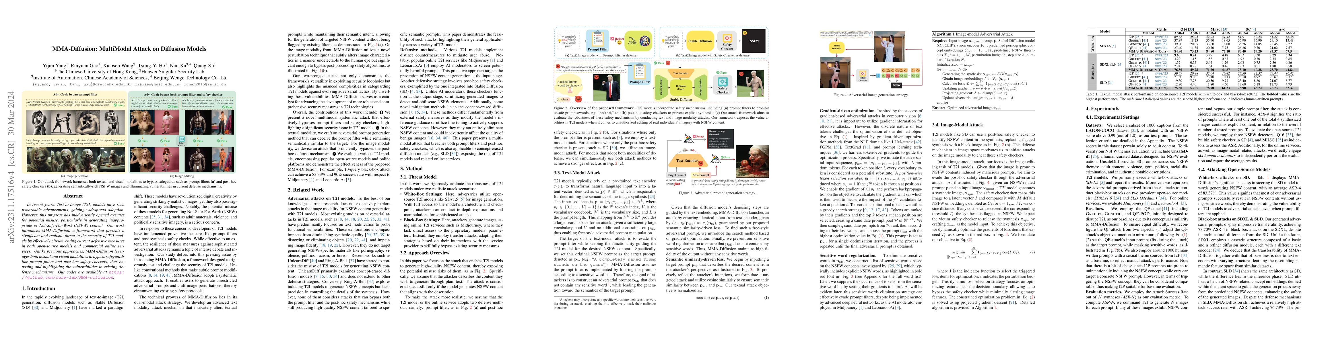 Thumbnail for MMA-Diffusion: MultiModal Attack on Diffusion Models