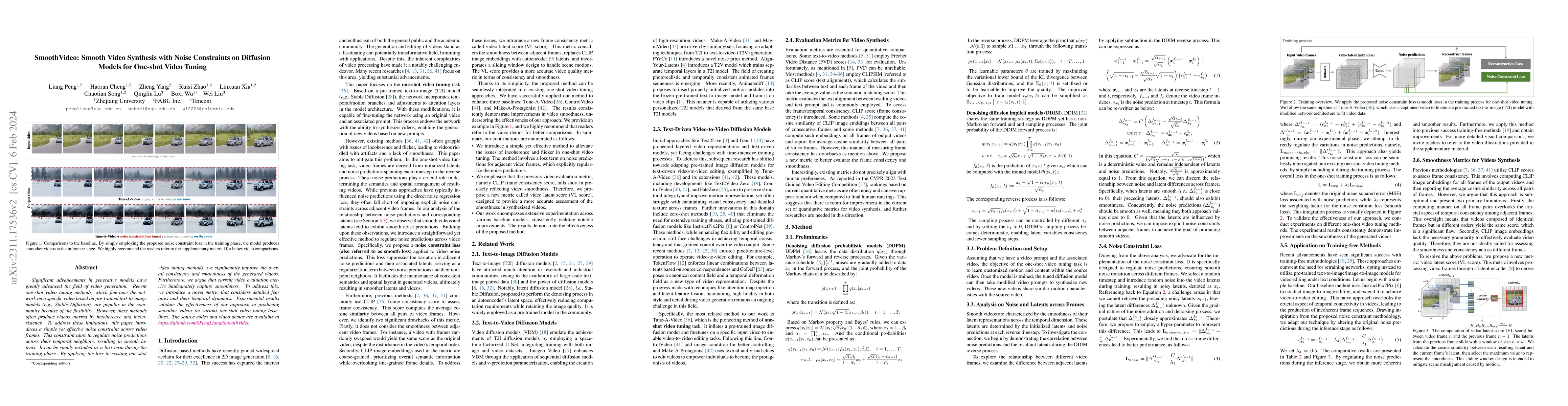 Thumbnail for SmoothVideo: Smooth Video Synthesis with Noise Constraints on Diffusion
  Models for One-shot Video Tuning