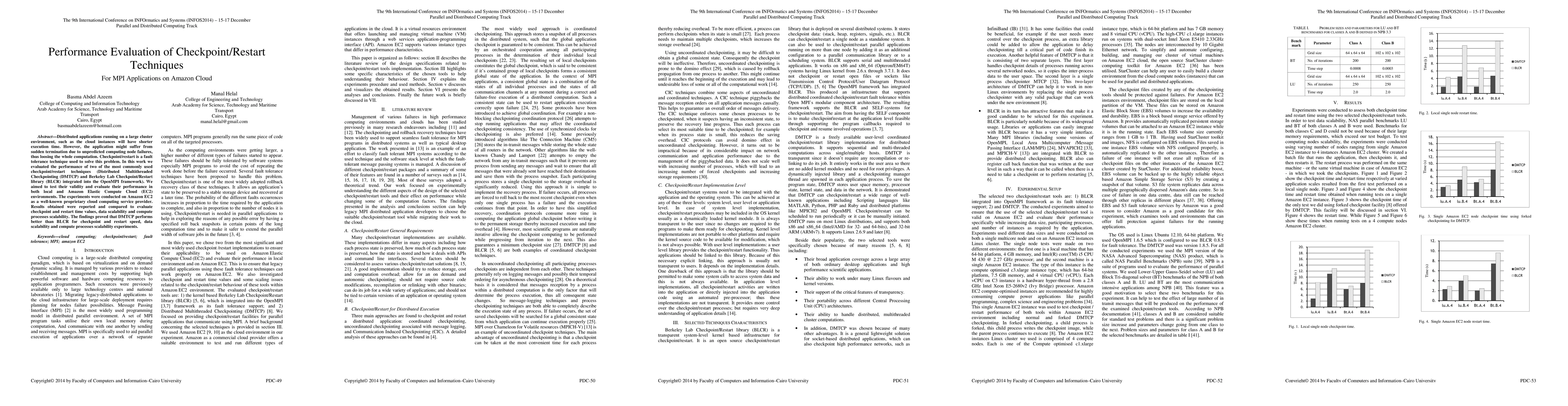 Thumbnail for Performance Evaluation of Checkpoint/Restart Techniques