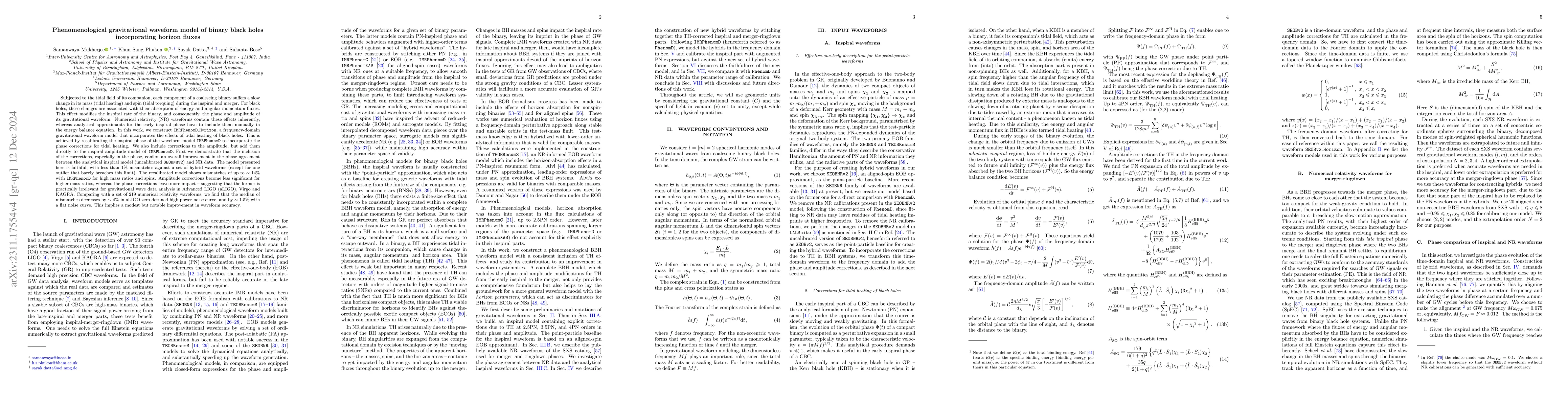 Thumbnail for A phenomenological gravitational waveform model of binary black holes
  incorporating horizon fluxes