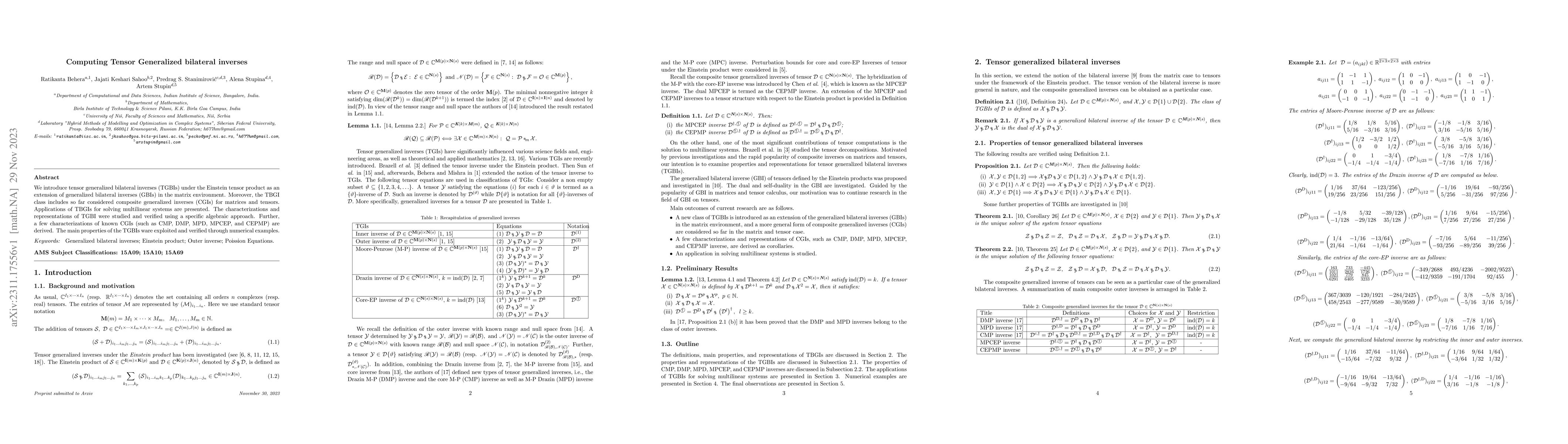 Thumbnail for Computing Tensor Generalized bilateral inverses