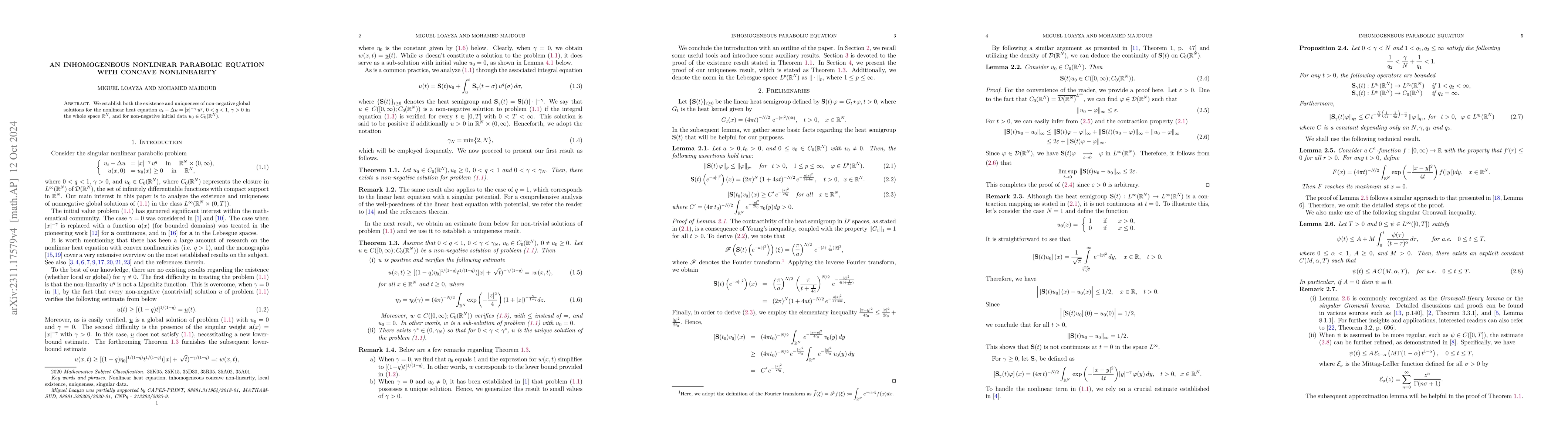 Thumbnail for An inhomogeneous nonlinear parabolic equation with concave nonlinearity