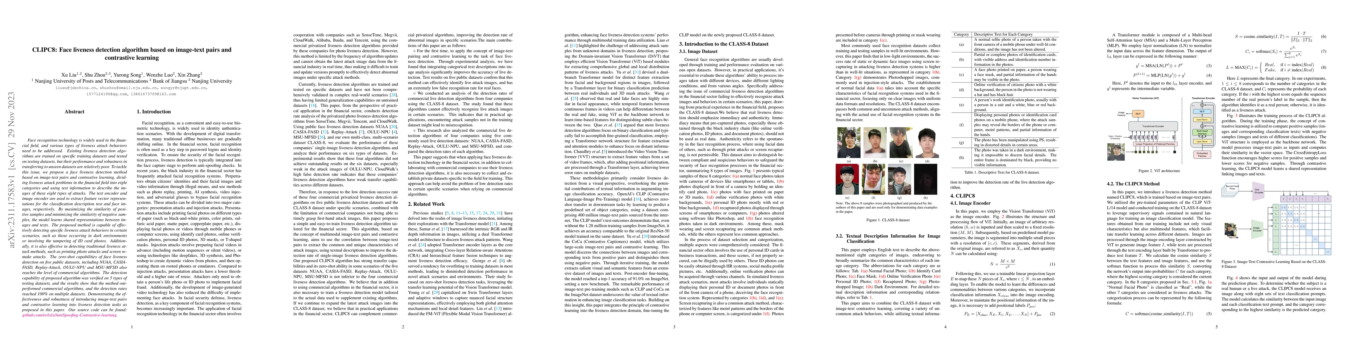 Thumbnail for CLIPC8: Face liveness detection algorithm based on image-text pairs and
  contrastive learning
