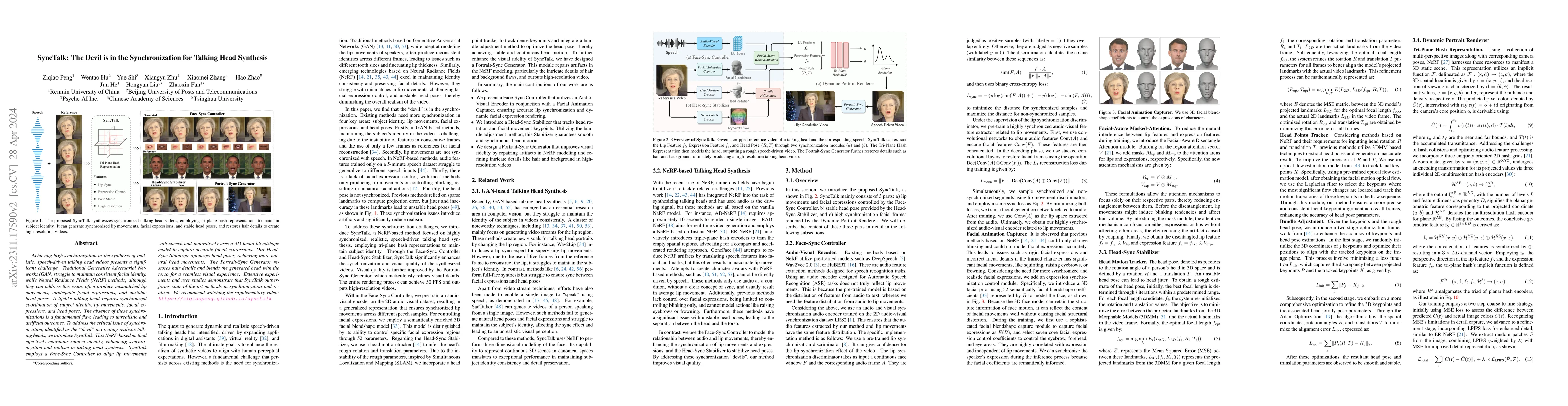 Thumbnail for SyncTalk: The Devil is in the Synchronization for Talking Head Synthesis