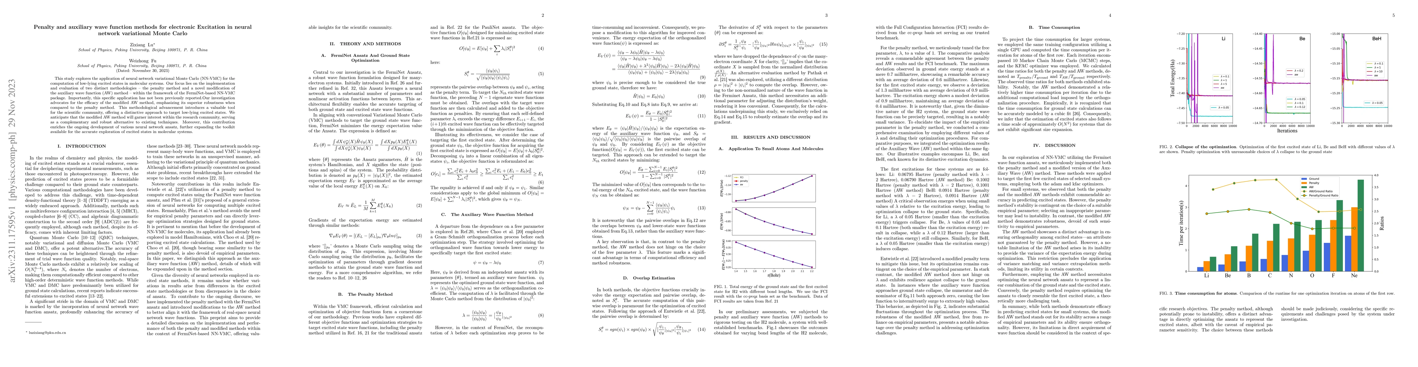 Thumbnail for Penalty and auxiliary wave function methods for electronic Excitation in
  neural network variational Monte Carlo