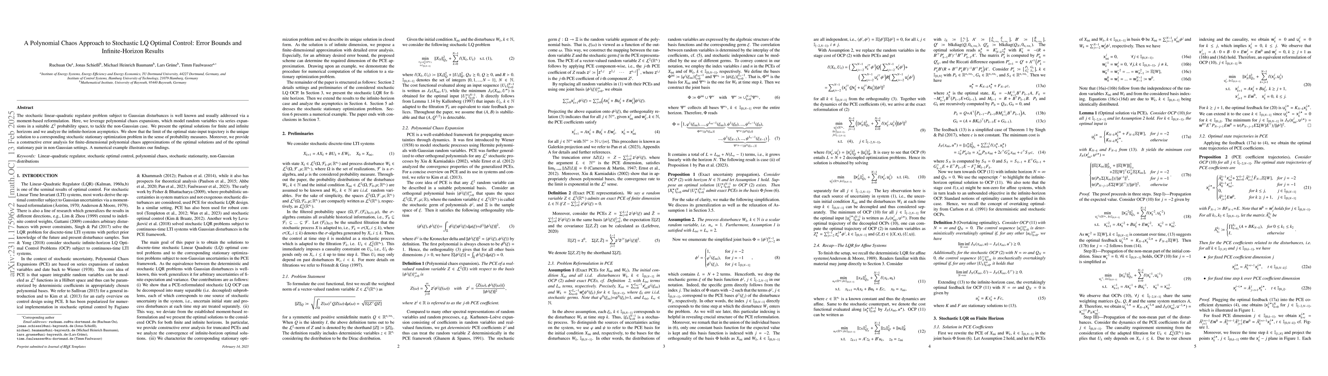 Thumbnail for A Polynomial Chaos Approach to Stochastic LQ Optimal Control: Error
  Bounds and Infinite-Horizon Results