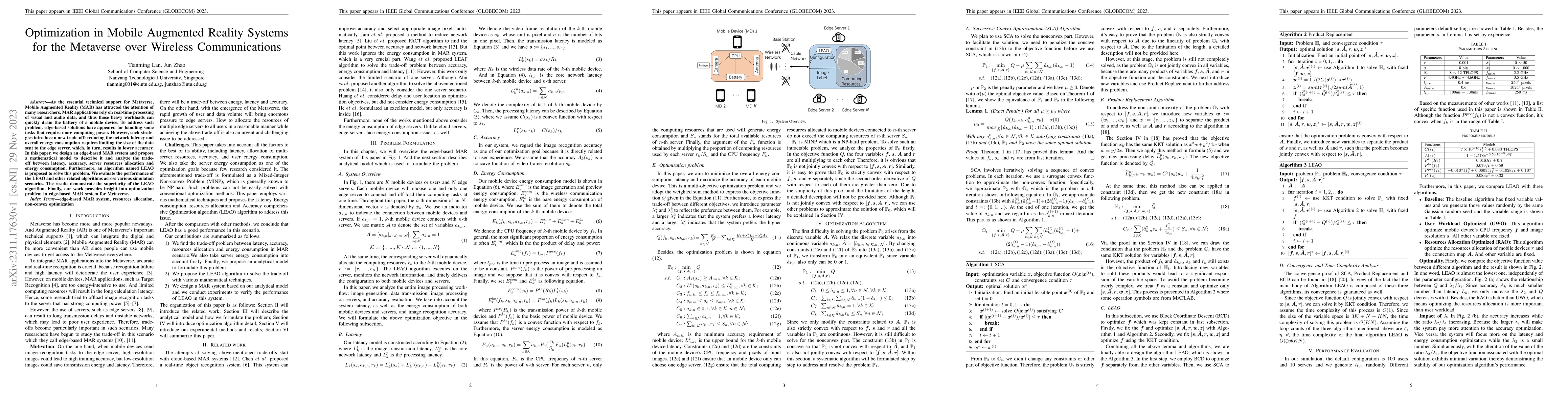 Thumbnail for Optimization in Mobile Augmented Reality Systems for the Metaverse over
  Wireless Communications