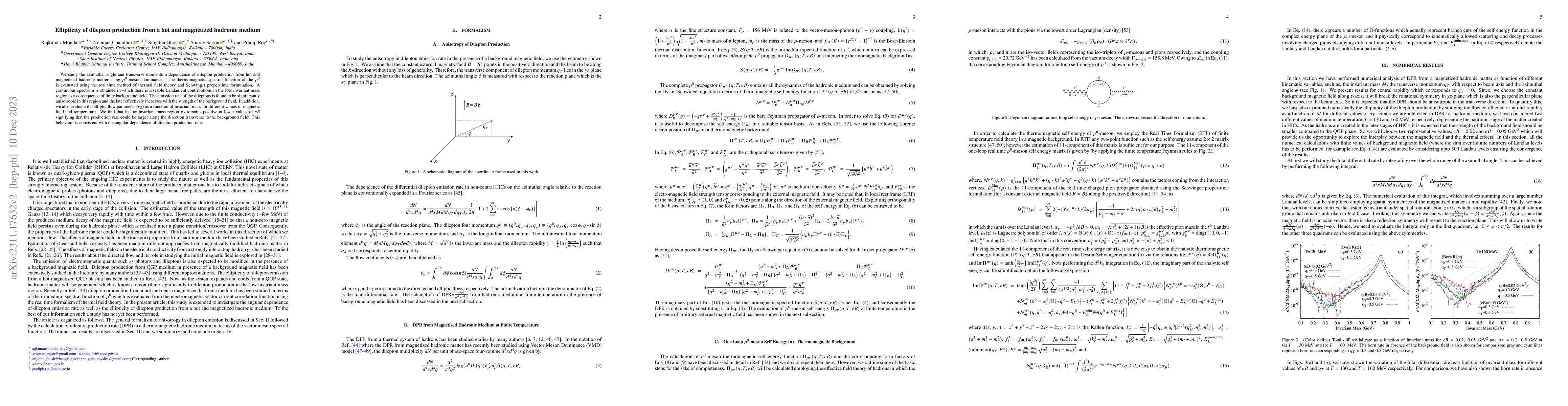 Thumbnail for Ellipticity of dilepton production from a hot and magnetized hadronic
  medium