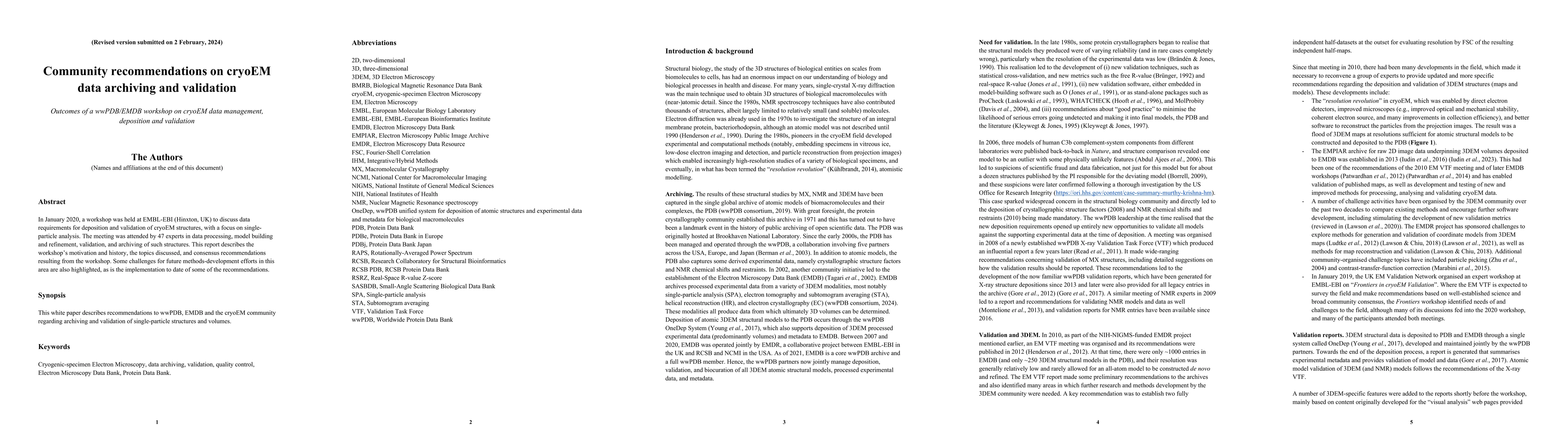 Thumbnail for Community recommendations on cryoEM data archiving and validation