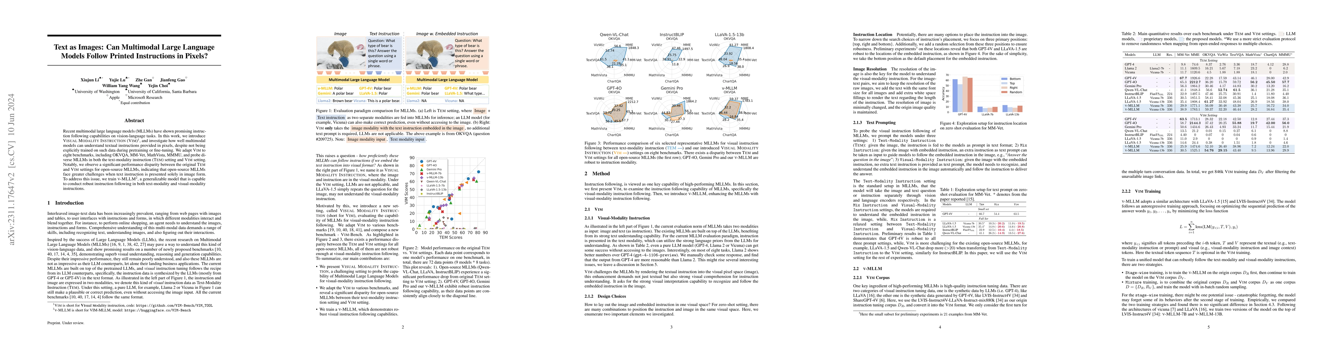 Thumbnail for Text as Images: Can Multimodal Large Language Models Follow Printed
  Instructions in Pixels?