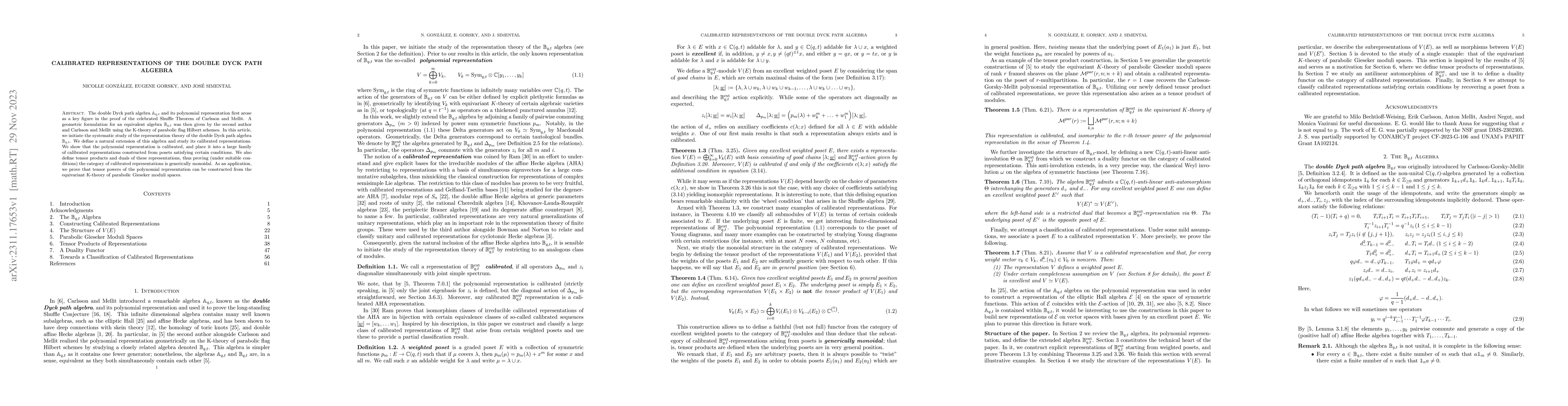 Thumbnail for Calibrated representations of the double Dyck path algebra