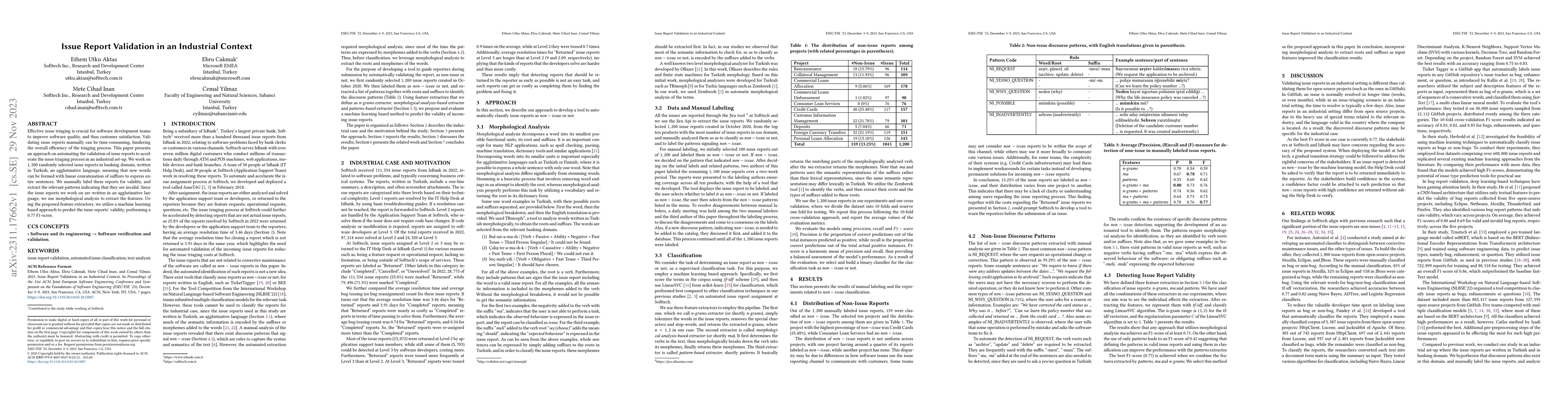 Thumbnail for Issue Report Validation in an Industrial Context