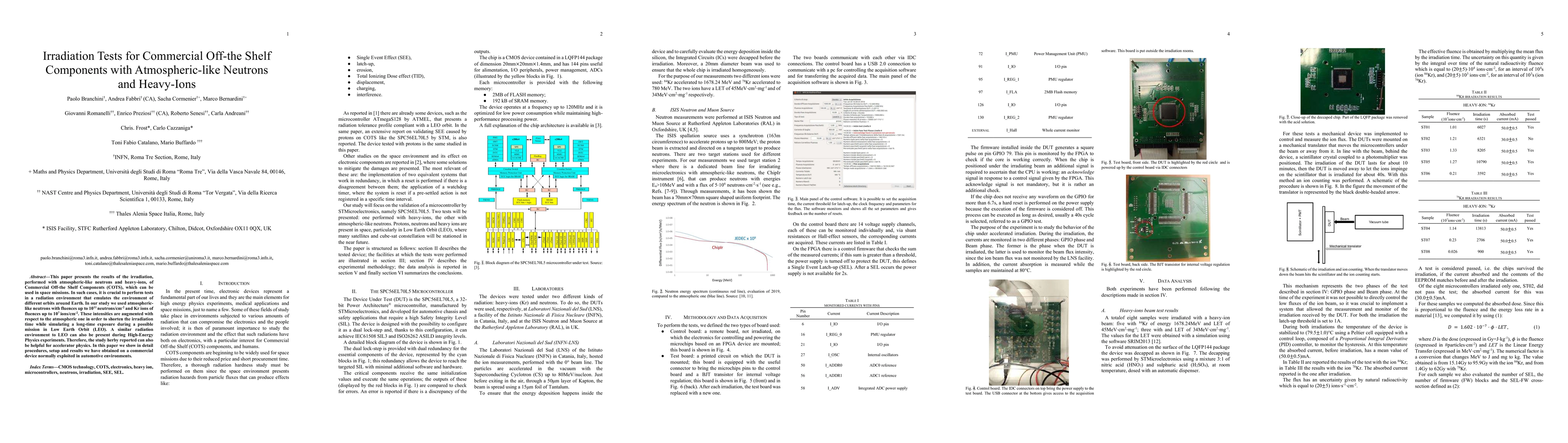 Thumbnail for Irradiation Tests for Commercial Off-the Shelf Components with
  Atmospheric-like Neutrons and Heavy-Ions