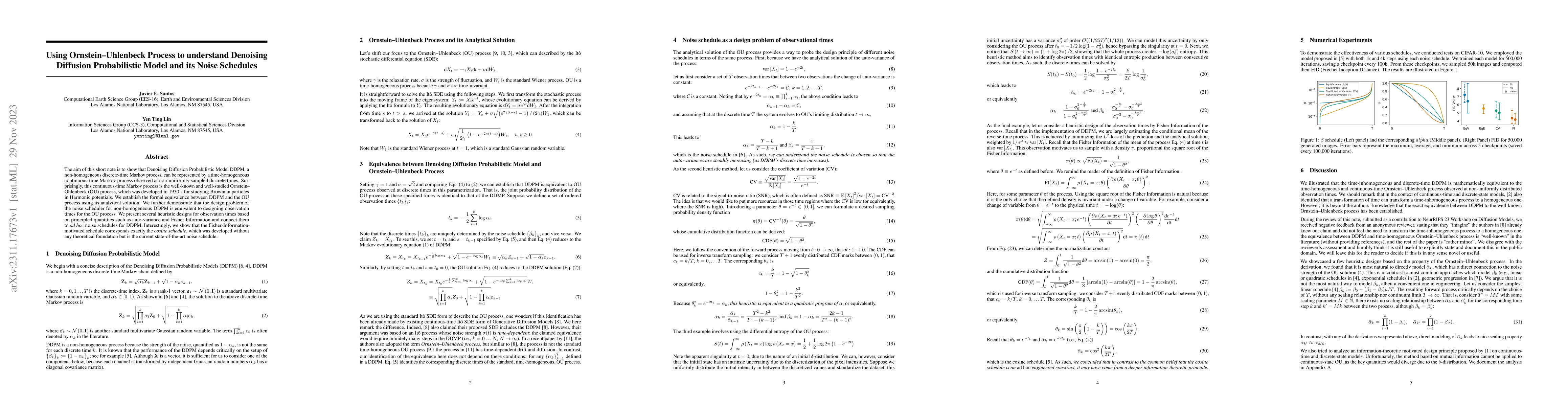 Thumbnail for Using Ornstein-Uhlenbeck Process to understand Denoising Diffusion
  Probabilistic Model and its Noise Schedules