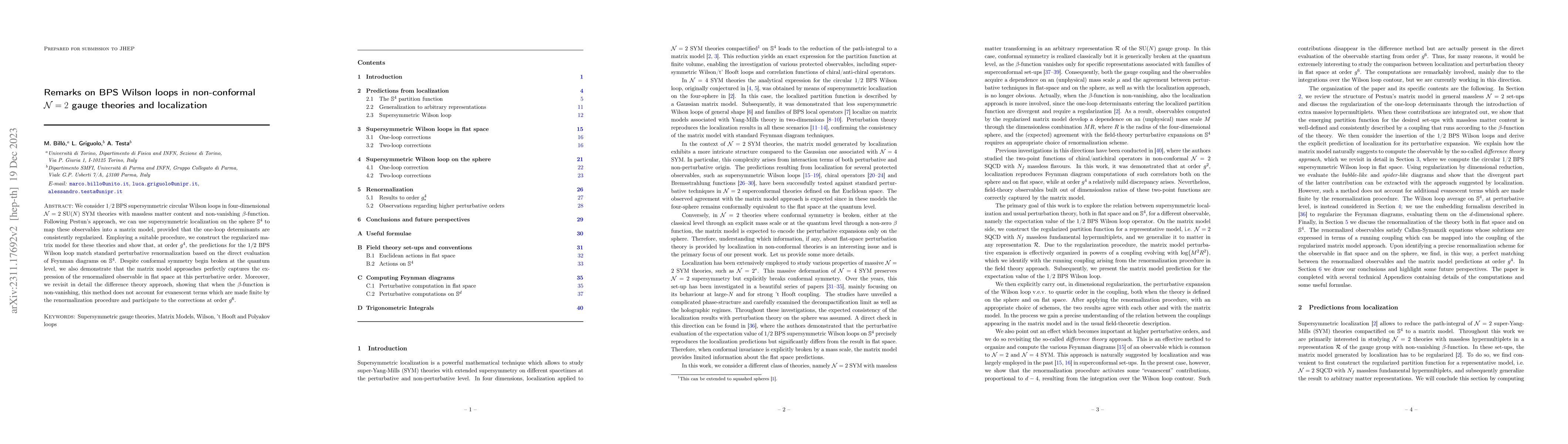 Thumbnail for Remarks on BPS Wilson loops in non-conformal N=2 gauge theories and
  localization