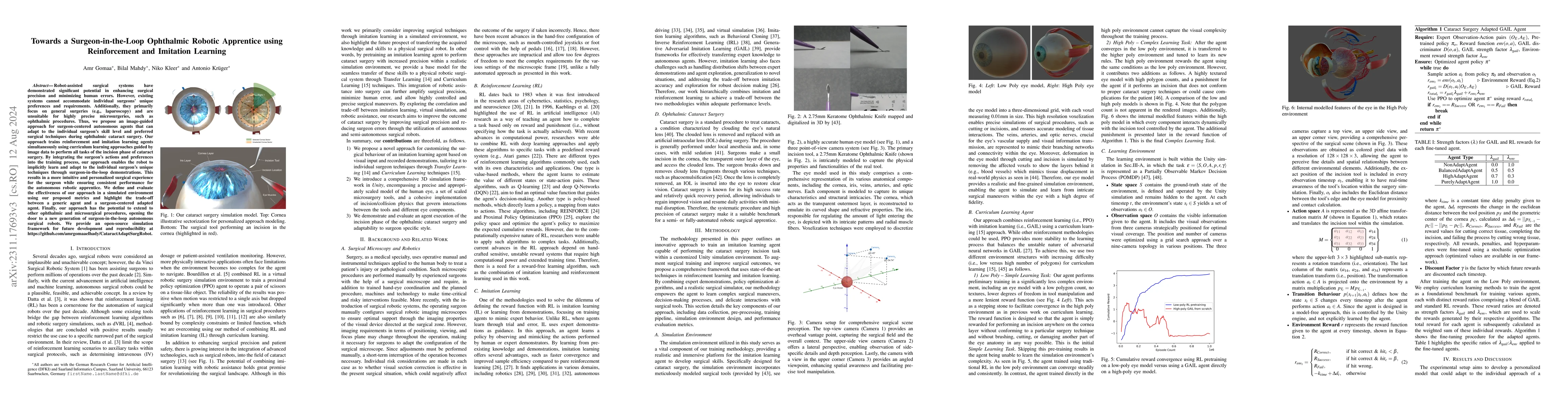 Thumbnail for Toward a Surgeon-in-the-Loop Ophthalmic Robotic Apprentice using
  Reinforcement and Imitation Learning