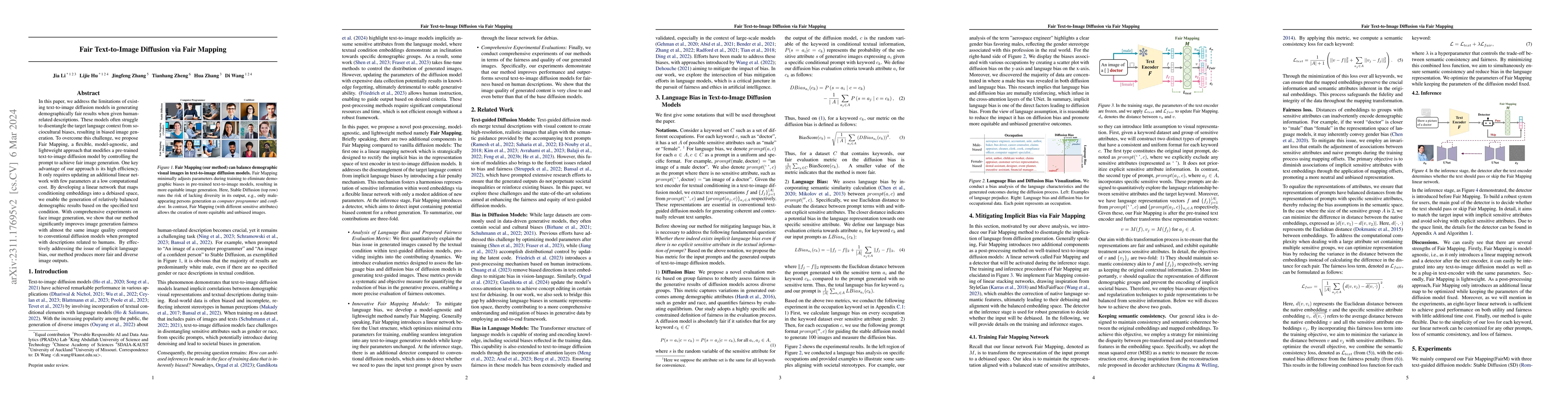 Thumbnail for Fair Text-to-Image Diffusion via Fair Mapping