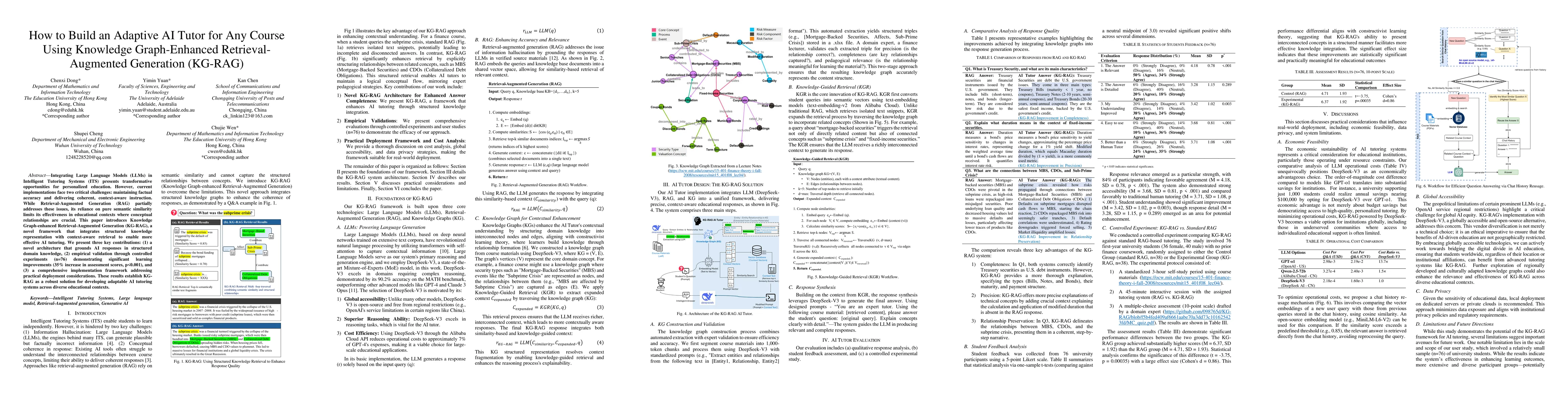 Thumbnail for How to Build an AI Tutor that Can Adapt to Any Course and Provide
  Accurate Answers Using Large Language Model and Retrieval-Augmented
  Generation