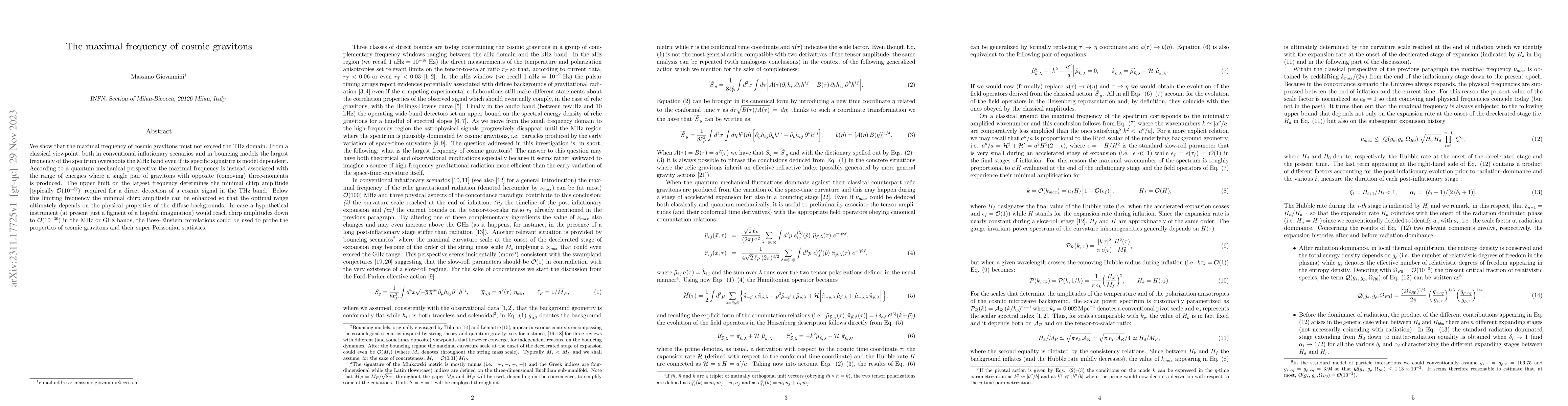Thumbnail for The maximal frequency of cosmic gravitons