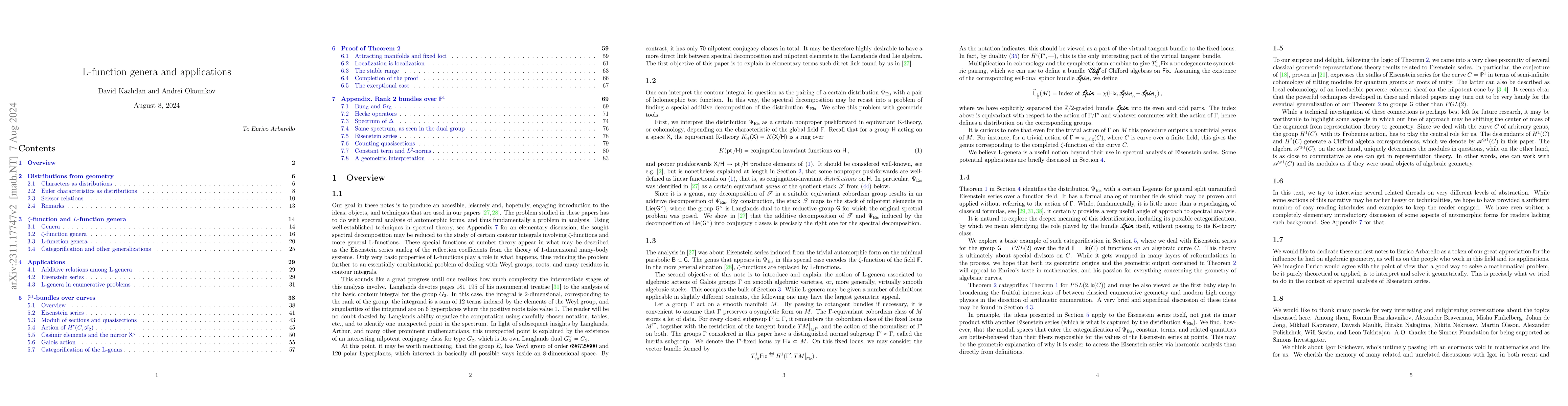 Thumbnail for L-function genera and applications
