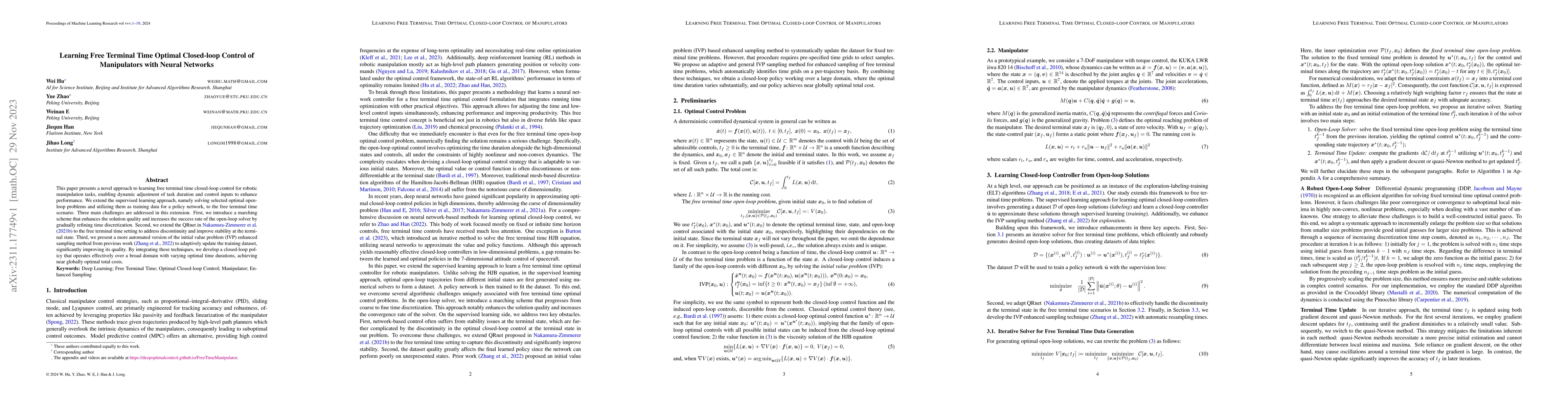 Thumbnail for Learning Free Terminal Time Optimal Closed-loop Control of Manipulators